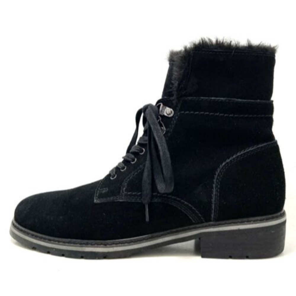 Blondo Vedette Black Suede Lace Up Waterproof  Ankle Boots Size 11M